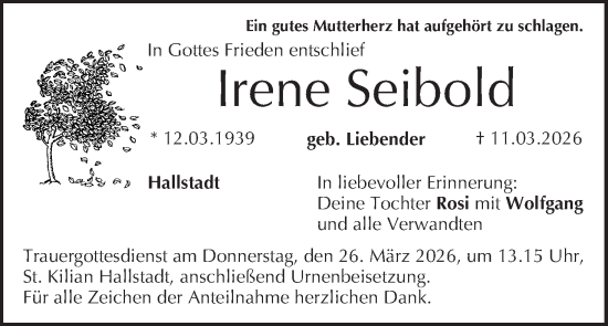 Anzeige von Irene Seibold von MGO