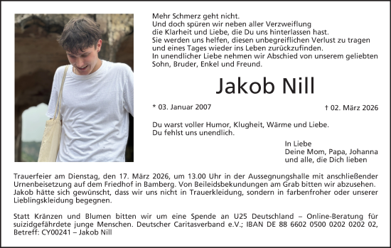 Anzeige von Jakob Nill von MGO