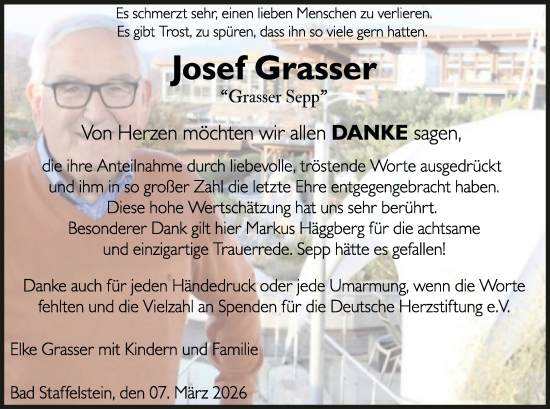 Anzeige von Josef Grasser von MGO