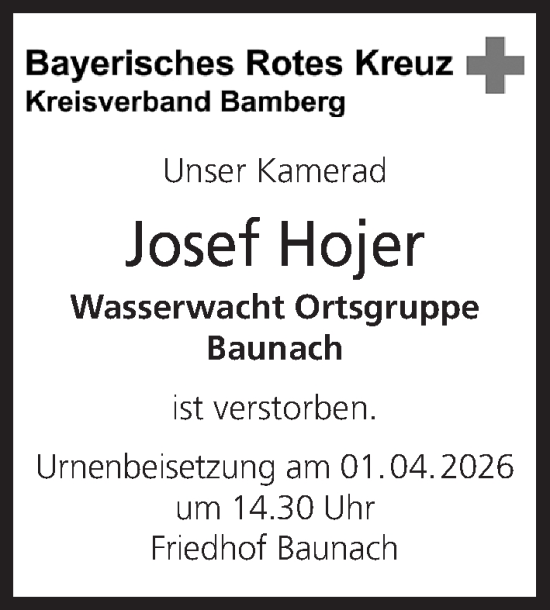 Anzeige von Josef Hojer von MGO