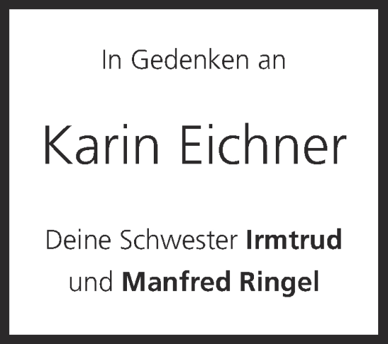 Anzeige von Karin Eichner von MGO