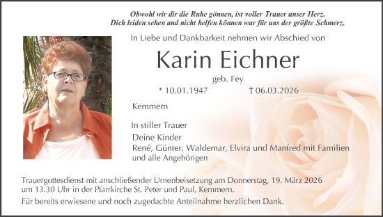 Anzeige von Karin Eichner von MGO