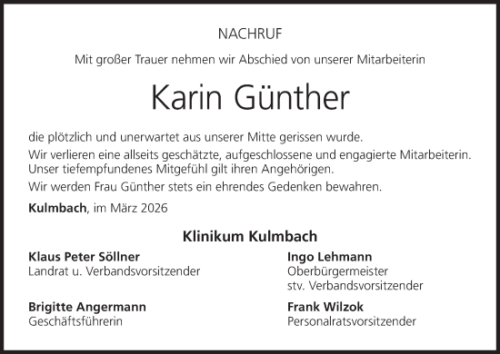 Anzeige von Karin Günther von MGO