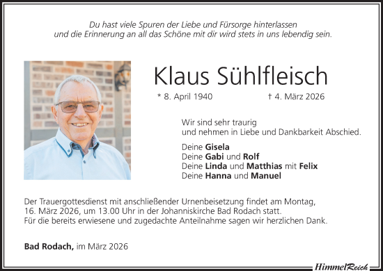 Anzeige von Klaus Sühlfleisch von MGO