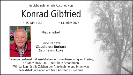 Anzeige von Konrad Gibfried von MGO