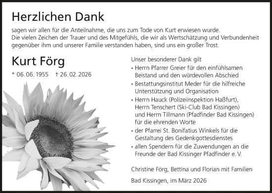 Anzeige von Kurt Förg von MGO