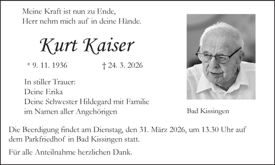 Anzeige von Kurt Kaiser von MGO