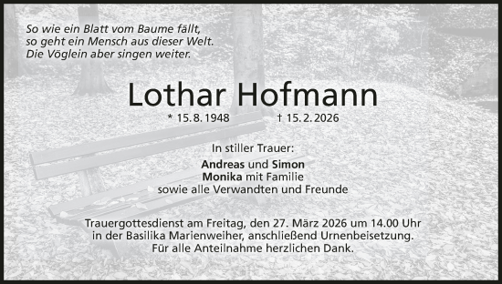 Anzeige von Lothar Hofmann von MGO