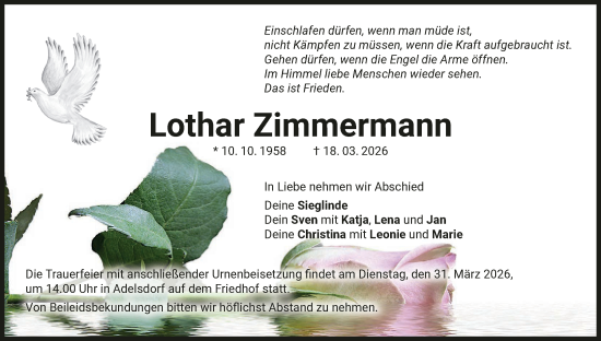 Anzeige von Lothar Zimmermann von MGO