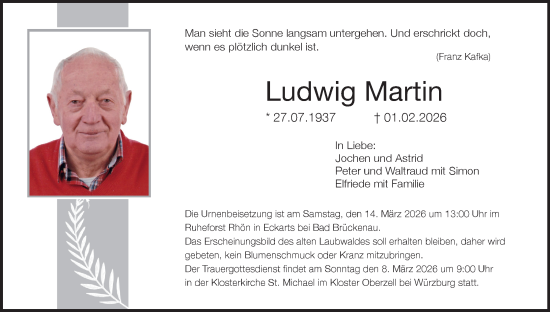Anzeige von Ludwig Martin von MGO