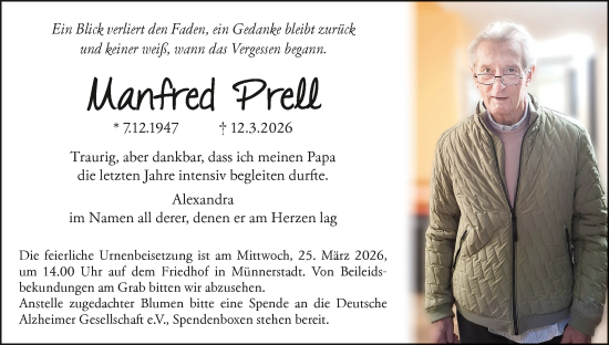Anzeige von Manfred Prell von MGO