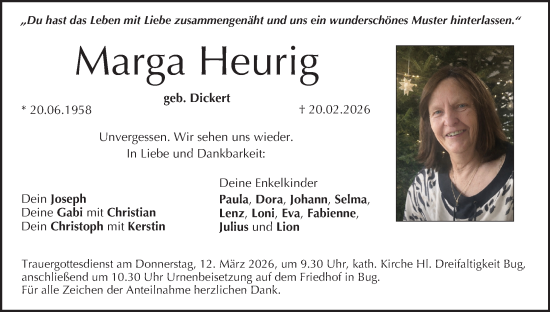 Anzeige von Marga Heurig von MGO