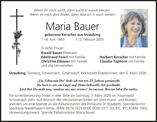 Anzeige von Maria Bauer von MGO