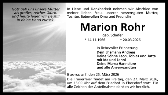 Anzeige von Marion Rohr von MGO