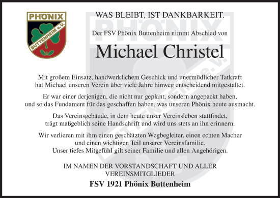 Anzeige von Michael Christel von MGO