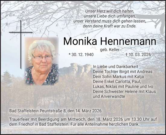 Anzeige von Monika Hennemann von MGO