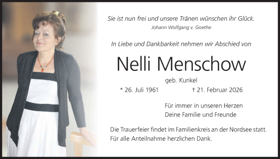 Anzeige von Nelli Menschow von MGO