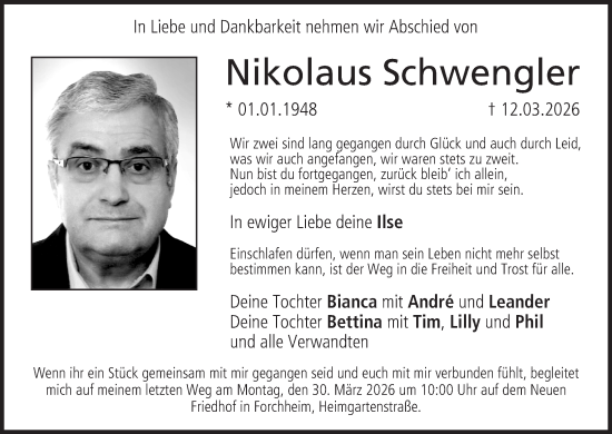 Anzeige von Nikolaus Schwengler von MGO