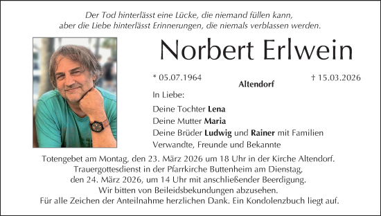 Anzeige von Norbert Erlwein von MGO