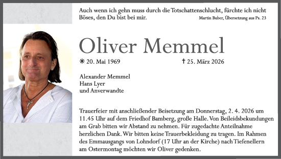 Anzeige von Oliver Memmel von MGO