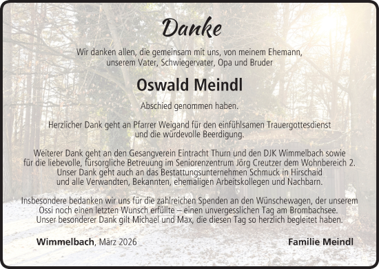Anzeige von Oswald Meindl von MGO