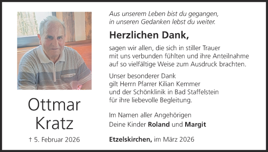 Anzeige von Ottmar Kratz von MGO