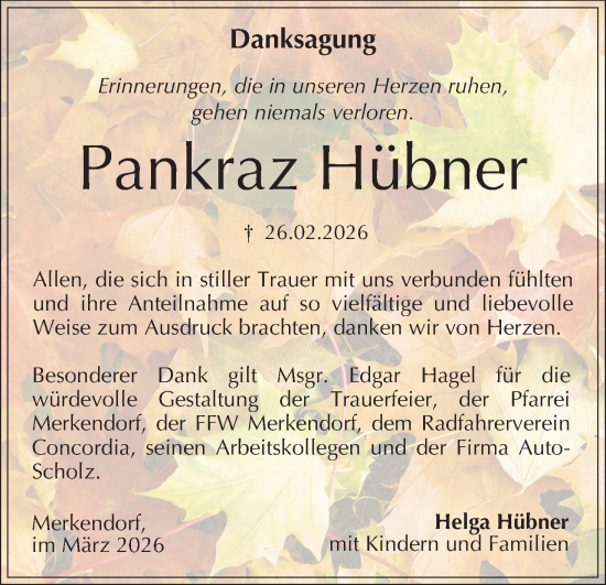 Anzeige von Pankraz Hübner von MGO