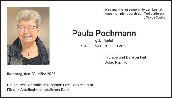 Anzeige von Paula Pochmann von MGO
