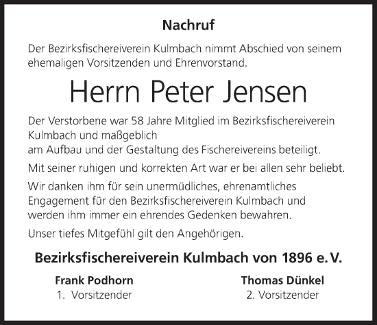 Anzeige von Peter Jensen von MGO