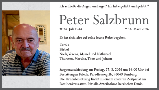 Anzeige von Peter Salzbrunn von MGO
