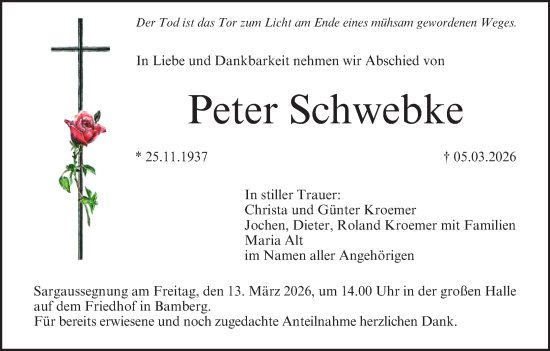 Anzeige von Peter Schwebke von MGO