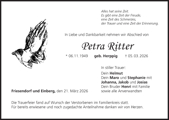Anzeige von Petra Ritter von MGO