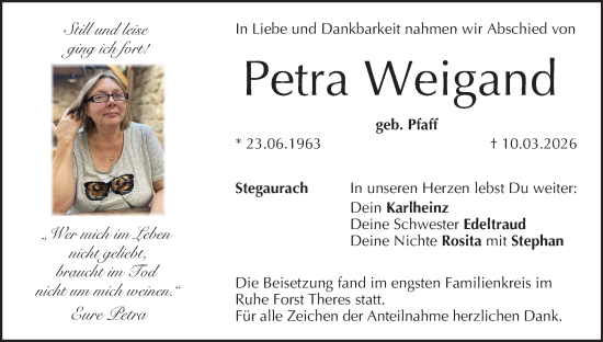 Anzeige von Petra Weigand von MGO