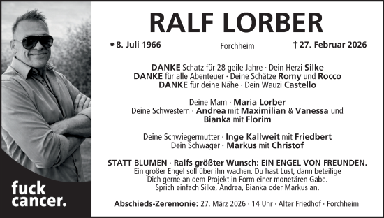 Anzeige von Ralf Lorber von MGO