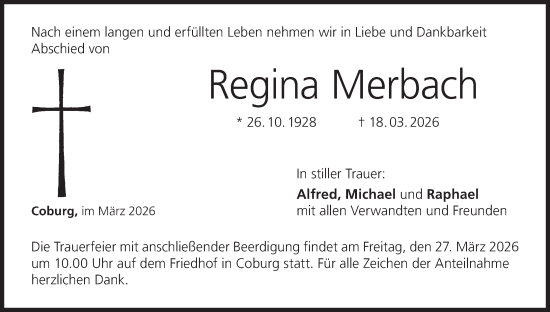 Anzeige von Regina Merbach von MGO