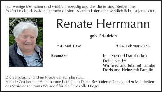 Anzeige von Renate Herrmann von MGO