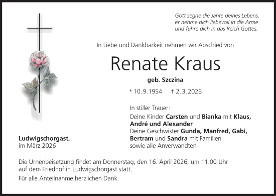 Anzeige von Renate Kraus von MGO