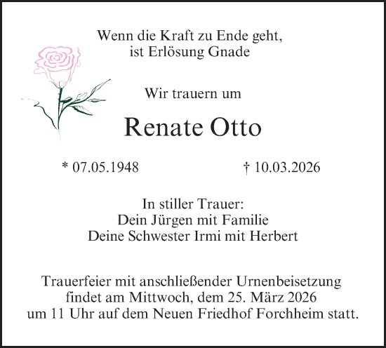 Anzeige von Renate Otto von MGO