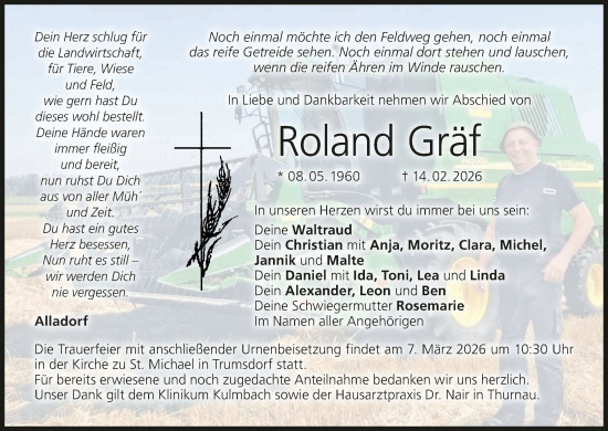 Anzeige von Roland Gräf von MGO