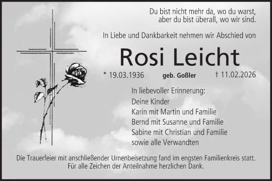 Anzeige von Rosi Leicht von MGO