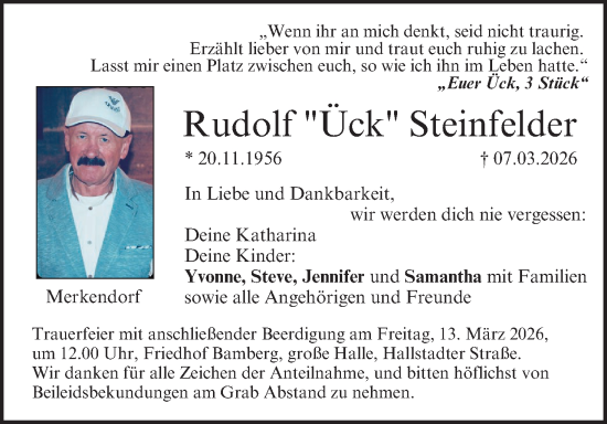 Anzeige von Rudolf Steinfelder von MGO