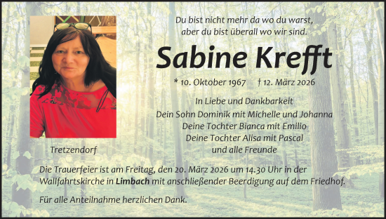 Anzeige von Sabine Krefft von MGO