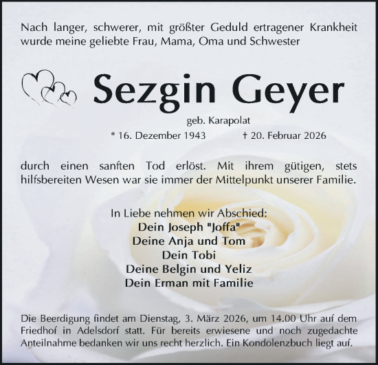 Anzeige von Sezgin Geyer von MGO