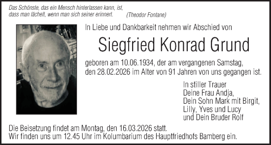 Anzeige von Siegfried Konrad Grund von MGO