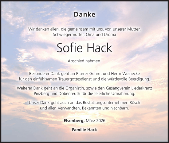 Anzeige von Sofie Hack von MGO
