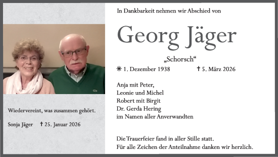 Anzeige von Sonja Jäger von MGO