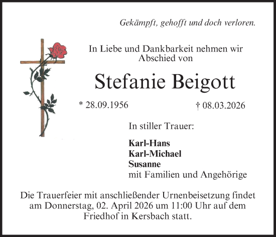 Anzeige von Stefanie Beigott von MGO