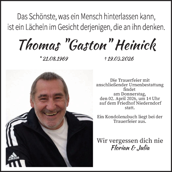 Anzeige von Thomas Heinick von MGO