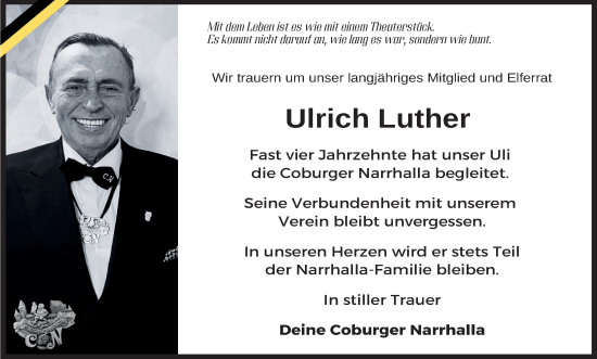 Anzeige von Ulrich Luther von MGO
