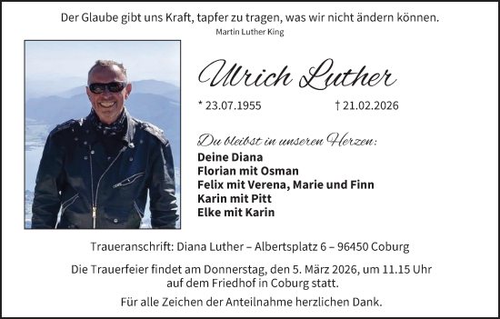 Anzeige von Ulrich Luther von MGO